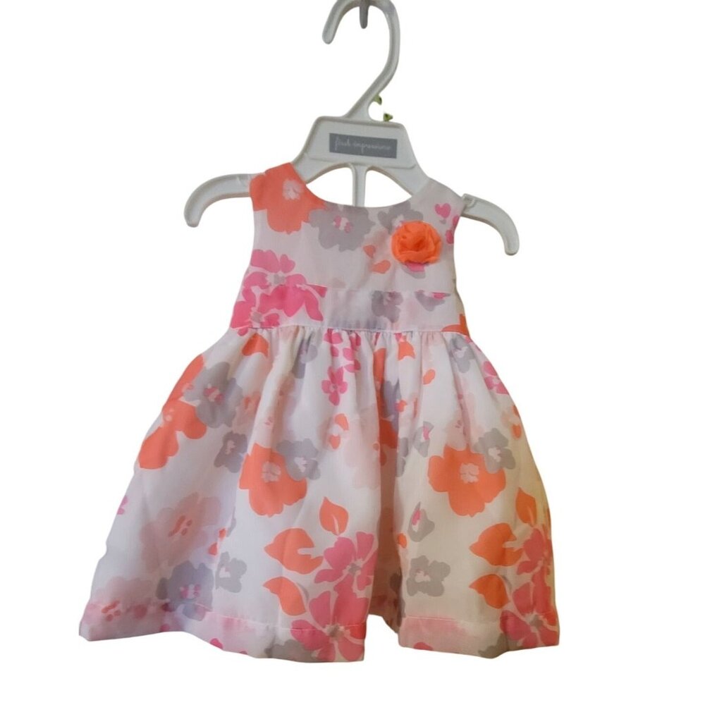 3M Carters Baby Floral Sleeveless Dress W/ Bloomers Polyester Pink/White 2-Piece
